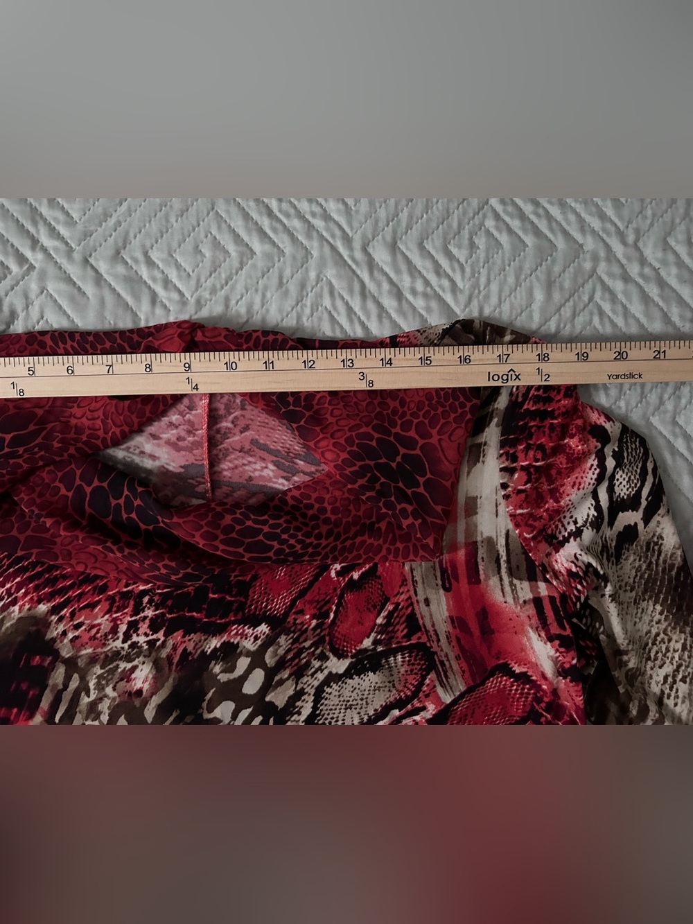 NWOT Susan Graver Red Animal Print Cowl Neck Tunic Top 1X - Picture 10 of 11